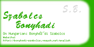 szabolcs bonyhadi business card